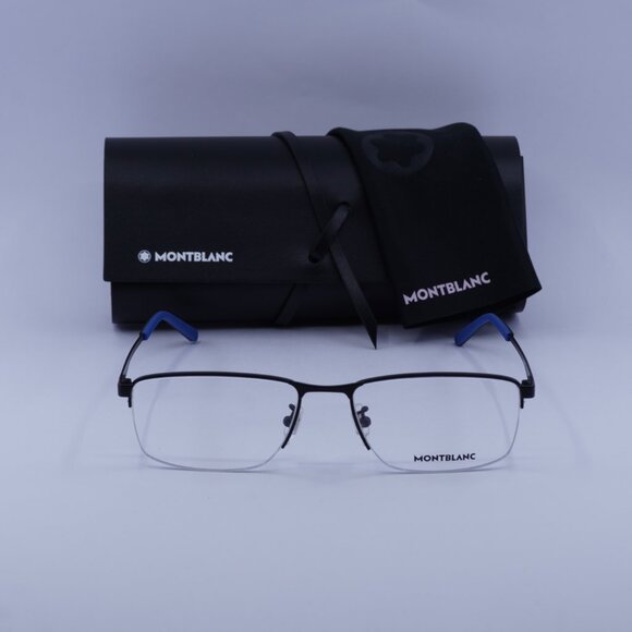 Montblanc MB0107O 001 Rectangle Eyeglasses – Black 56mm - Picture 2 of 9